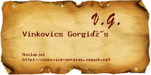 Vinkovics Gorgiás névjegykártya